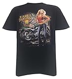 Harley-Davidson Men's Curved Sight Pin-Up Short Sleeve T-Shirt, Black 5503-HB26