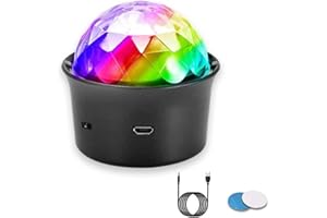 HOVOYNN Mini Disco Light,Sound Activated Multi-Coloured Disco Ball Light USB Rechargeable Battery Disco Lights for Parties,Car Disco Ball,Disco Lights for Parties,Christmas Lights