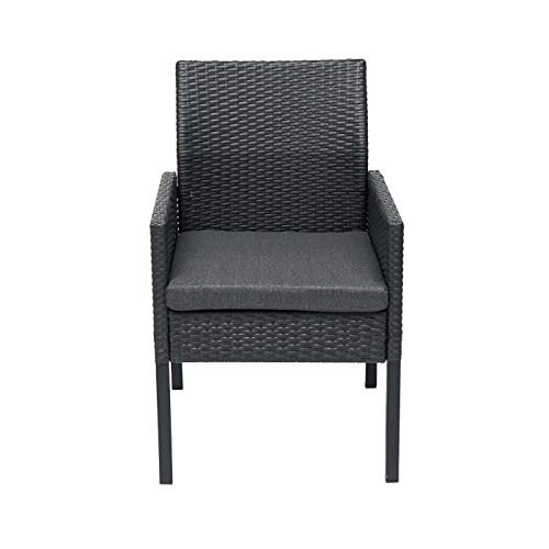 Mendler Gartengarnitur HWC-G12, Sitzgruppe Lounge-Set, Poly-Rattan 200x90cm - schwarz, Kissen dunkelgrau – Bild 4