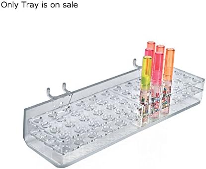 2Pc New 48 Slot Clear Mascara &amp; Cosmetic Pegboard Tray 10.25"W x 3"D x 1.875"H