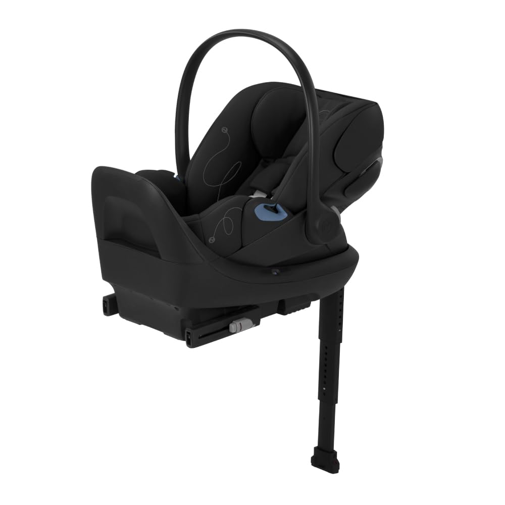 Photo 1 of Cybex Cloud G Lux Comfort Extend Infant Car Seat with Anti-Rebound Base, Load Leg, Linear Side Impact Protection, Latch Install, Ergonomic Full Recline, Extended Leg Rest, Moon Black
