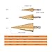 JelBo Titanium Step Drill Bit Set, HSS Cone High Speed Steel Metal Straight Groove Hole Cutting Drill Bits Sharpener, 1/4