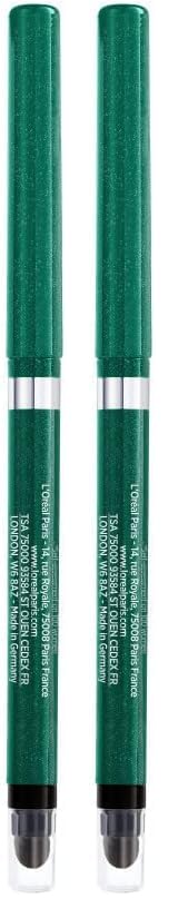 L'Oréal Paris Gel Eyeliner, Intense Long-lasting Colour, Semi Permanent, Infallible Grip 36H Gel Automatic Eyeliner, Emerald Green (Pack of 2)