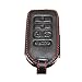 Ezzy Auto Black Leather Key Cover Case Holder Chain Bag Key Fob Case Cover fit for 2015 2016 2017 Honda Civic Accord Pilot CR-V