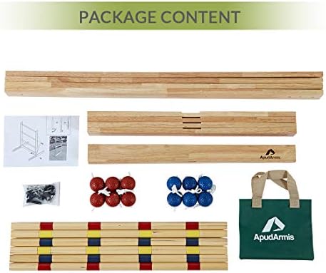 Ladder toss game set with two ladders and bolas.