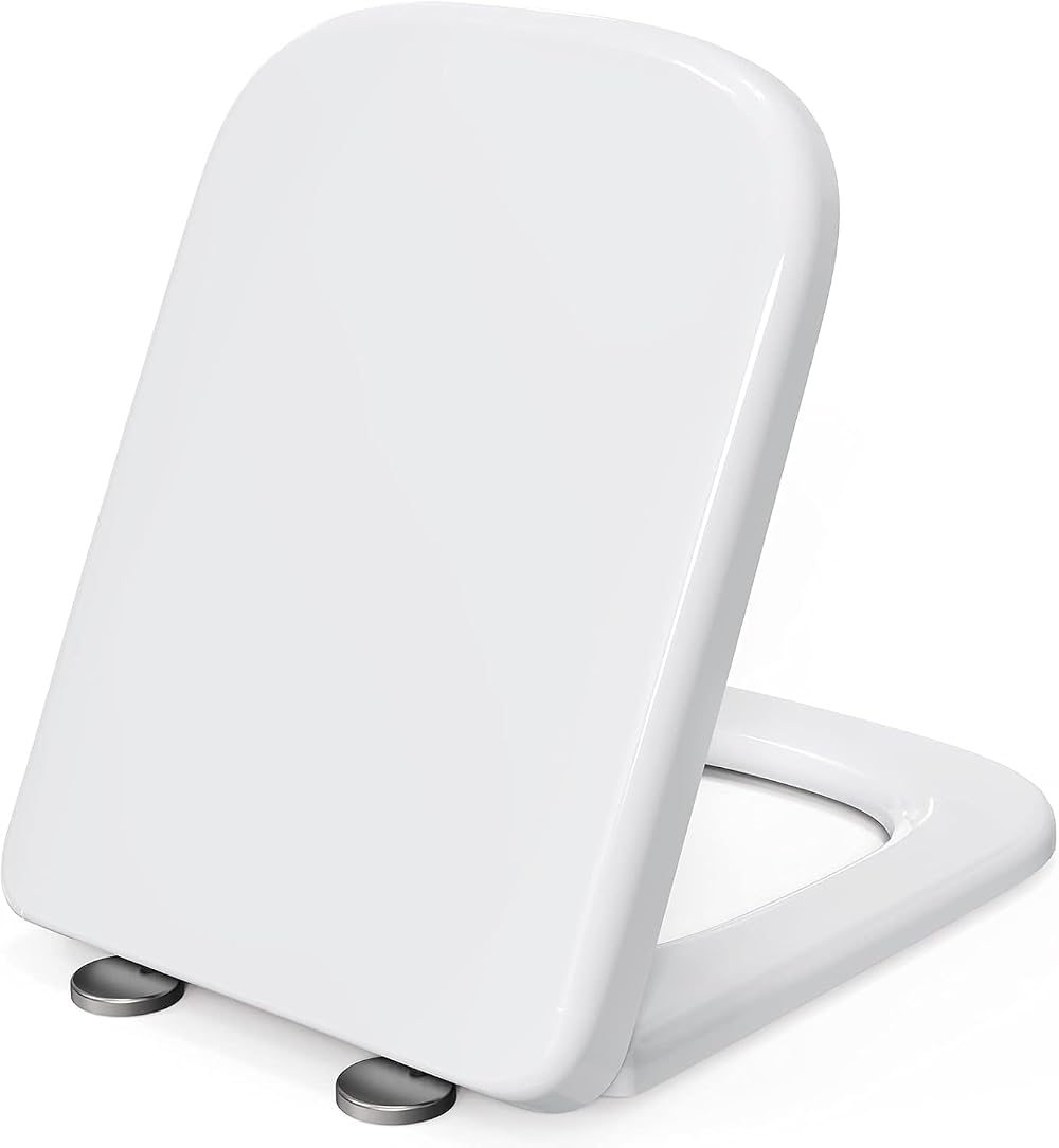 Pipishell Square Toilet Seat Soft Close Quick Release Heavy Duty UF White