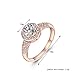 JUST N1 Womens Jewelry 18k Rose Gold Plated Vintage Wedding Engagement Jewelry Ring Christmas Gift