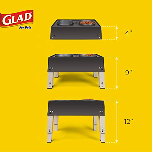 Glad for Pets Smart Cycle Adjustable Feeding Station System Elevated
