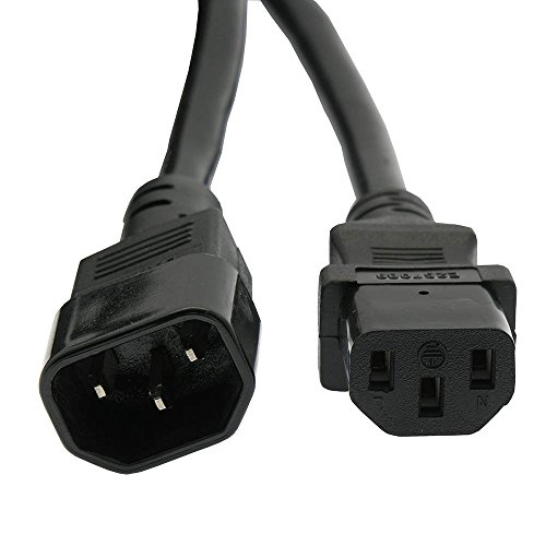 GOWOS 8Ft Power Extension Cord C13 to C14 Black/SJT 14/3 - Thumbnail 3