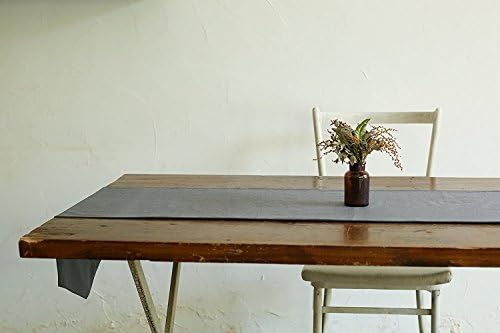 YO JANE Luxury Pure Dark Gray Fabric Table Runner, Machine Washable, 14 - Inch by 70 - Inch. (14"x86")