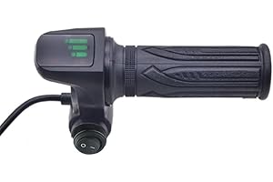 48V Electric for Bike Throttle for Ebike with 5-Pin Hall Sensor, LCD Display for Speed Voltage Mileage, Black 22mm Handlebar 