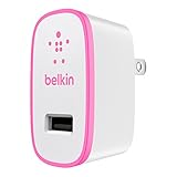 Belkin Boost Up Home and Wall Charger, 12W, 2.4 Amp, Pink (F8J040ttPNK)