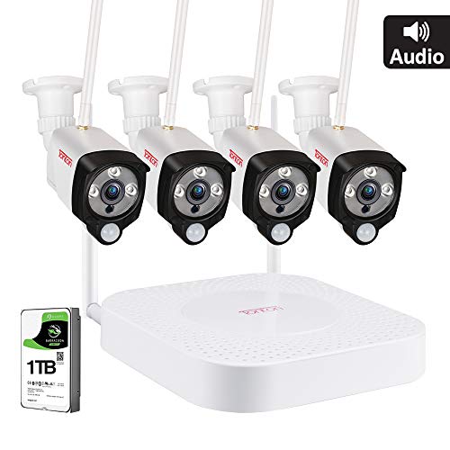[Audio Record] Tonton 1080P Home Security Camera System Wireless,4CH