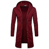 Fashion Hooded Solid Trench Coat Jacket Cardigan