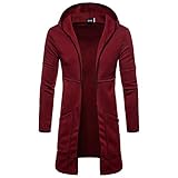 Toimothcn Full Zip Coat Men, Mens Solid Hooded