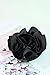 Wenobby 2PCS Big Satin Silk Black Blue Hair Scrunchies for Women with Thick Hair,Flower-like Hair Ties