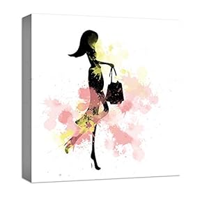 Canvas Wall Art Abstract Elegant People Painting Artwork for Home Prints Framed - 12x12 inches