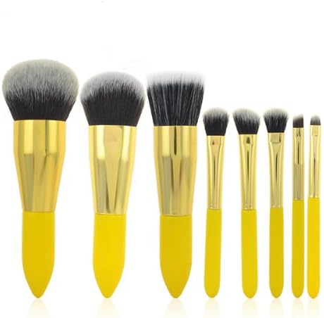 Smile 8 pieces/lot yellow contour make up brushes cosmetic powder flat blusher pinceis