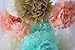 party decorations Mint Gold Glitter Peach Cream Tissue Pom Poms