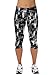 Women Girls Active Workout Capri Leggings Running Dancing Tights(Black Plaids,L)