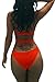 Viottiset Women's Cute Bandage Criss Cross One Piece Cut Out Push Up Backless Halter Monokini Swimsuit Bathing Suit Swimwear Orange M