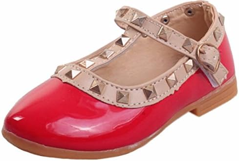 PPXID Girl's Rivet T-Bar Princess School Court Shoes (Toddler/Little Kid/Big Kid)