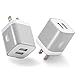 USB Wall Charger, Power-7 2-Pack (2.1 Amp) Power Universal Dual Port USB Charger Plug Cube for iPhone 7/7 Plus, 6/6S Plus, 5S/5, iPad, Samsung Galaxy S7/S6/S5/S4, LG, HTC, Nexus, Nokia and More