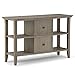SIMPLIHOME Bedford SOLID WOOD Universal TV Media Stand, 53.9 inch Wide, Living Room Entertainment Center, Storage Cabinet with Glass Doors, for Flat Screen TVs up to 60 inches in Dark Tobacco Brown