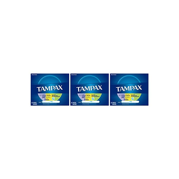 Tampax Cardboard Applicator Tampons, Regular/Super Absorbency Multipack, Unscented, 40 Count - Pack of 6 (240 Total…