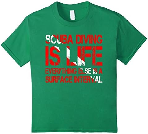 unisex-child Scuba Diving Is Life TShirt 6 Kelly Green