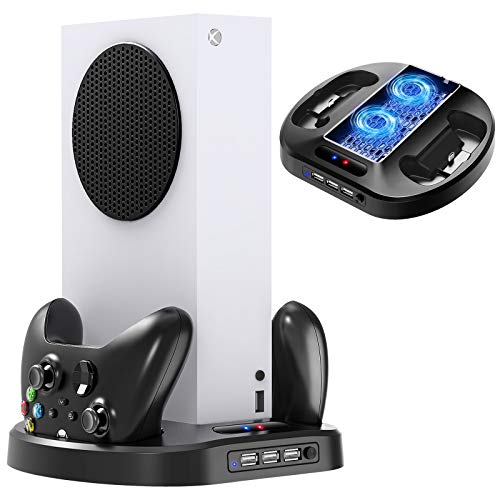 FASTSNAIL Vertical Stand with Cooling Fan for Xbox Series S Charging Station for Xbox SX Controller, Charging Dock for Xbox SX Pro Controller Dualsense