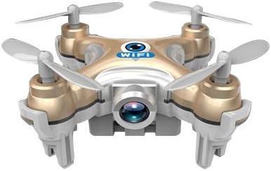 CX-10W Drone with Camera Live Video Wifi FPV Mini UAV Aerial Remote Control Toys Quadcopter 6-axle Gyro UAV (Gold)