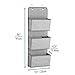 mDesign Fabric Baby Nursery Hanging Organizers for Over the Door Storage for Kids - 3 Pocket Organizer Caddy with Hooks for Clothing, School, Diaper, Toy, Outfits - Lido Collection - Textured - Gray