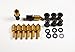 Universal Gold Spike Bolt WellNut Kit - Windscreen Replacement Kit, Replaces Windshields on Honda Kawasaki Suzuki Yamaha Ducati Triumph - 8 Bolt Set