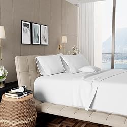 AIREOLUX Egyptian Cotton Full Size Sheets Set Snow
