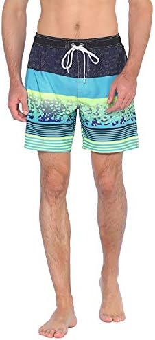 Men's Swim Trunks Water Sport Printed Lightweight Quick Dry Drawstring