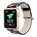 Designer Canvas and Leather Apple Watch Replacement Band for Women by Pantheon for the 38mm or 42mm, fits Apple iWatch 3, 2, 1 and Nike Edition