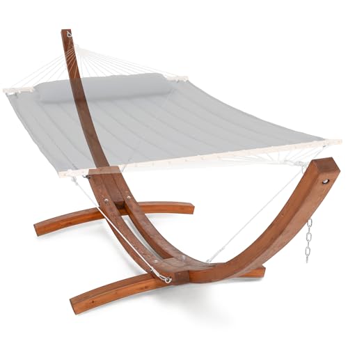 SUNCREAT 13.5 ft Wooden Hammock Stand Only, 475 lbs Capacity | Heavy
