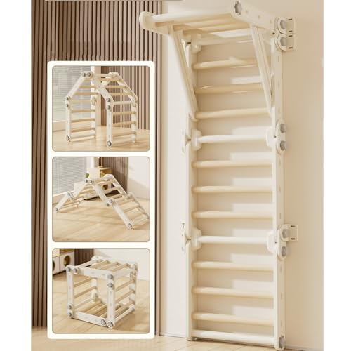 AM ANNA Toddler Climbing Toys, Swedish Ladder Kids Pikler Triangle Set,Montessori Indoor Play Gym,Multifunction Foldable Indoor Climbing Gym for Kids,Plastic Montessori Indoor Jungle Gym Playground
