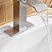 BWE Waterfall Bathroom Faucet Brushed Nickel Bathroom Faucets for Sink 1 Hole with Pop Up Drain Assembly and Supply Hose Single Handle Vanity Sink Faucet Parts Bath Lavatory Modern Mixer Tap