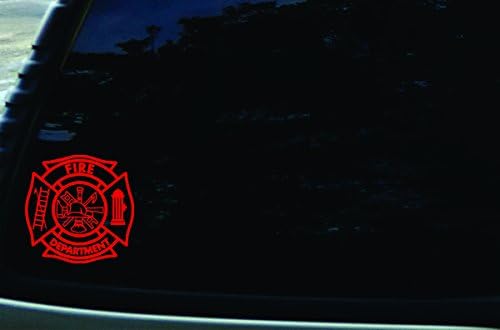 4.5" X 4.5" Fire Department RED State Vinyl DIE CUT decal for your car, truck, window, laptop, MacBook, or virtually any other smooth surface.