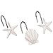 DS BATH Madamoiselle Shower Curtain Hooks,Seashell Bathroom Curtain Hooks,Decorative Starfish Hooks for Shower Curtains,Set of 12