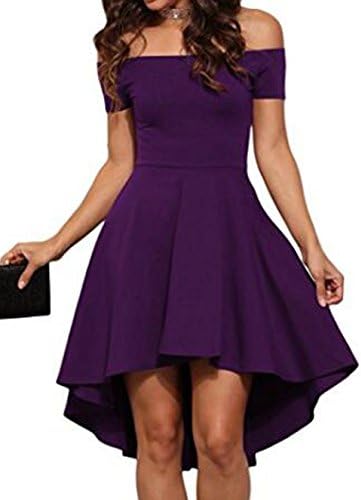 DOTIN Women Off Shoulder Dress Short Sleeve Swing Dovetail Swallowtail Dresses