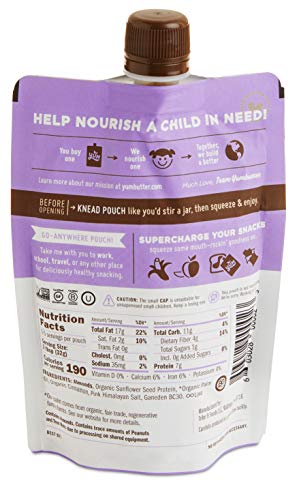 Protein Almond Butter by Yumbutter â€“ Plant-based Protein with Probiotics, Keto Nut Butter, Paleo, Gluten Free, Vegan, Non-GMO, 6.2oz Pouch.