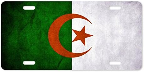 Metal License Plate Cover Algeria Flag Aluminum License Plate 12" x 6"