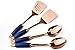 Cook With Color 4 Piece Rose Gold Stainless Steel Cooking Utensil Set with Navy Silicone Handles