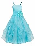 FEESHOW Kids Big Girls Ruffle Flower Bridesmaid Wedding Gown Pageant Party Dress