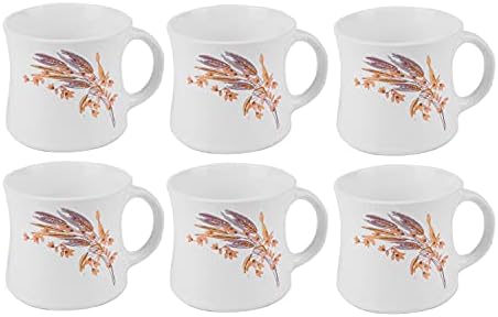 FitsFlair Ceramic Tea and Coffee Cup | Cute Clear Cups | Flower Design | Set of 6 FitsFlair Ceramic Tea and Coffee Cup | Cute Clear Cups | Flower Design | Set of 6