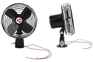 Aramox 12V RV Quiet Cooling Fan 2 Speed Switch Heavy Duty Metal Car Fan for Truck RV Car Boat Bus (6 inch)