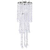 FlavorThings Diamante Duo Delight Chandelier,Multi Shaped Beaded Faux Crystal Iridescent Chandelier,Chandelier for Wedding Centerpieces and Party Event Home Decorations,10.25